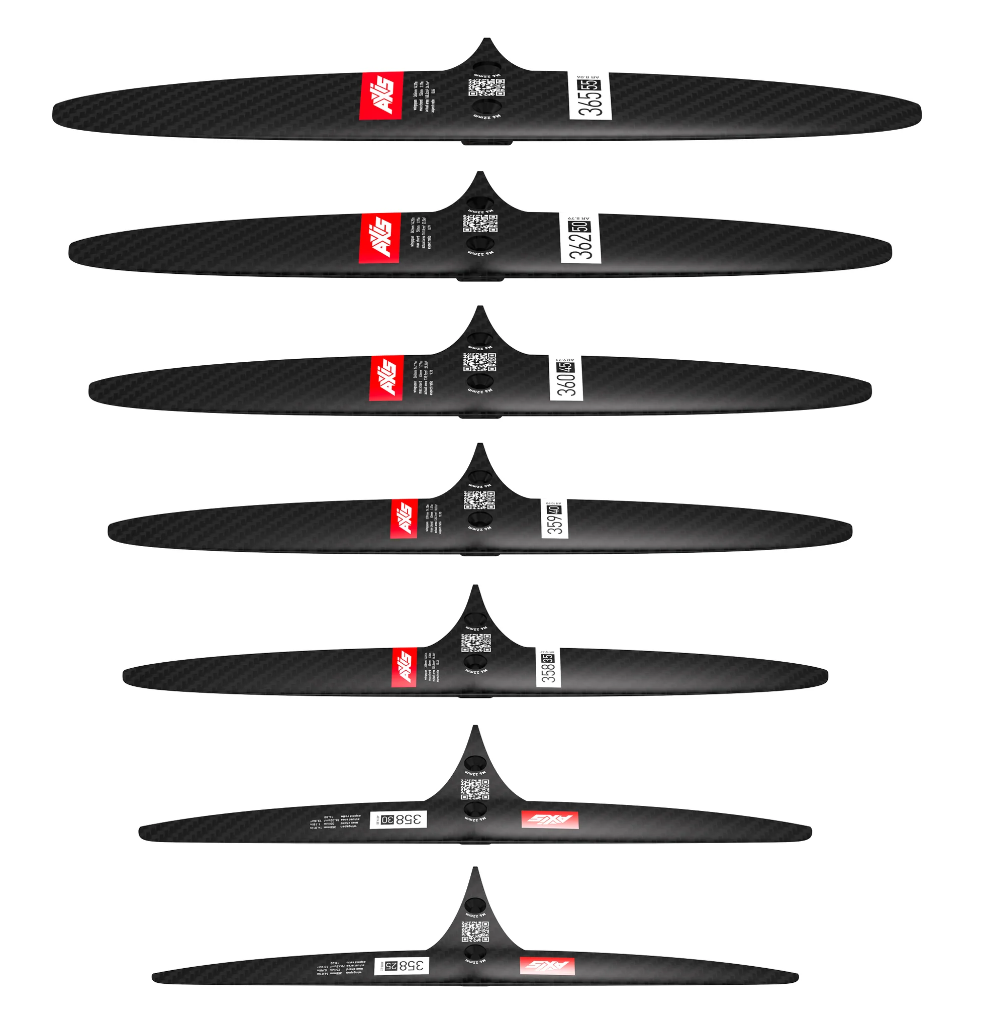 AXIS SKINNY - 358/25  ULTRA High Modulus Carbon Rear Hydrofoil wing